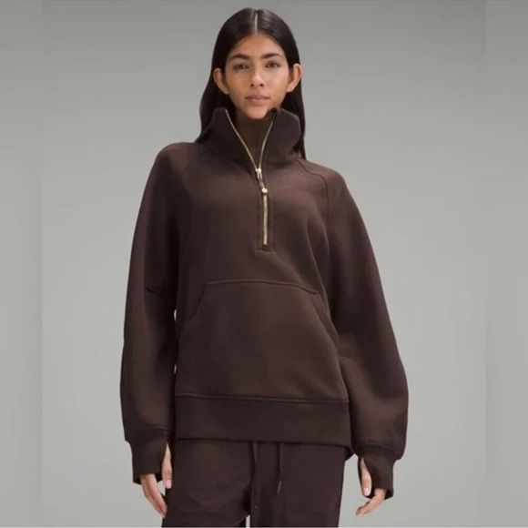 Lululemon espresso Half-Zip scuba funnel neck  Pullover - Picture 1 of 5
